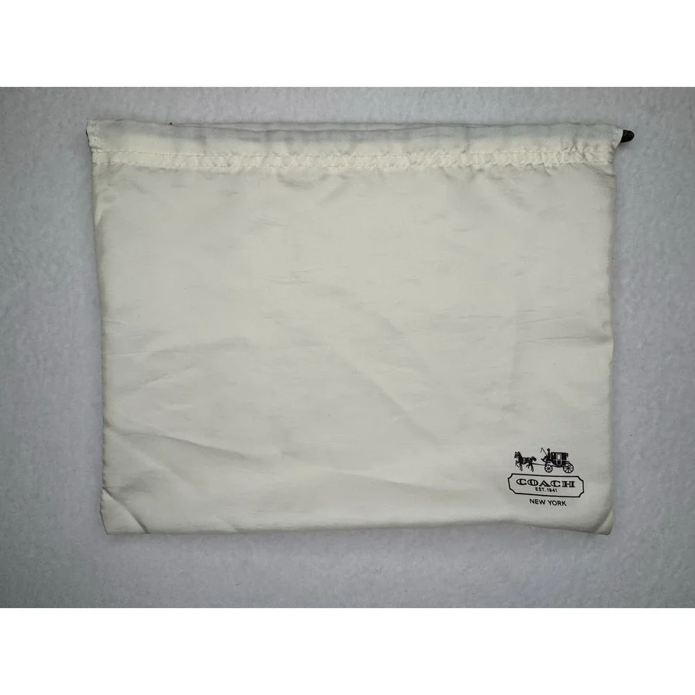 Coach Satin Dust Bag Drawstring Storage Pouch Ivory 14x11 Purse Handbag Shoe Bag